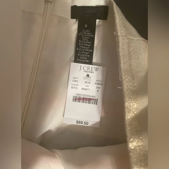 J. Crew NEW WITH TAGS! Shimmer Stripe Skirt Sz-8 - Picture 5 of 8